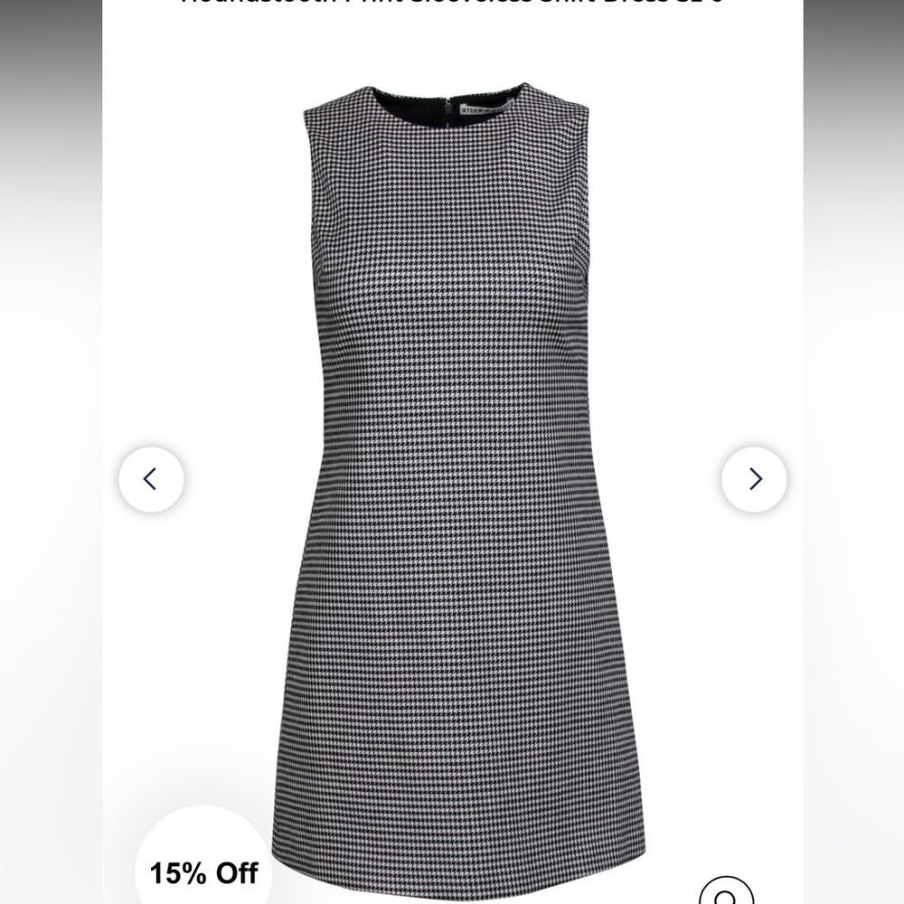 Alice + Olivia houndstooth sleeveless dress. Size 12
